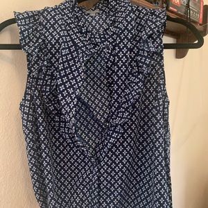 Navy blue, button up blouse.